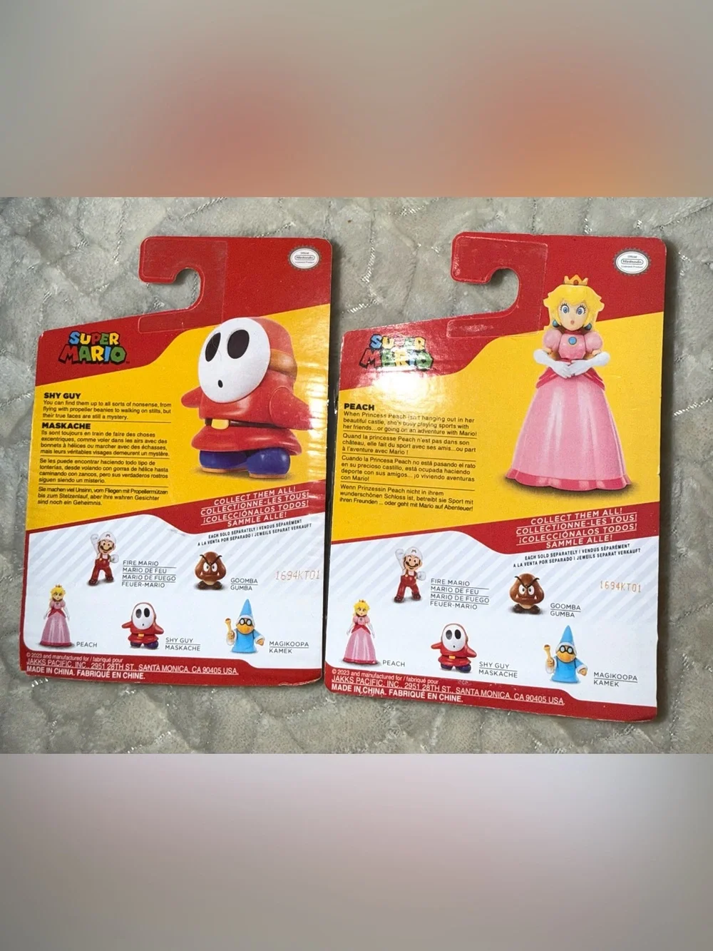 Super Mario JAKKS Pacific Peach & Shy Guy 4” Figures 2023 NEW Sealed Lot of 2